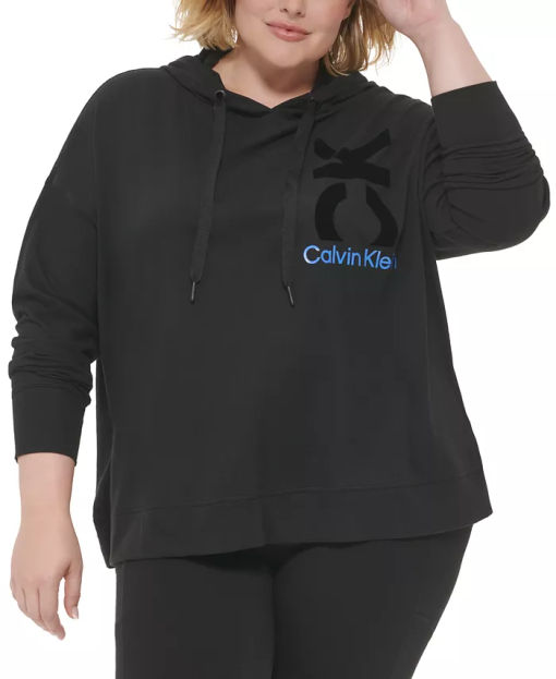 Calvin Klein Plus Black Hoodie Sweatshirt 1X - Women's Activewear