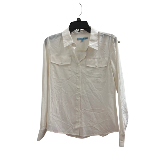 Antonio Melani White Blouse Size 8P - Women's Button Down Shirt