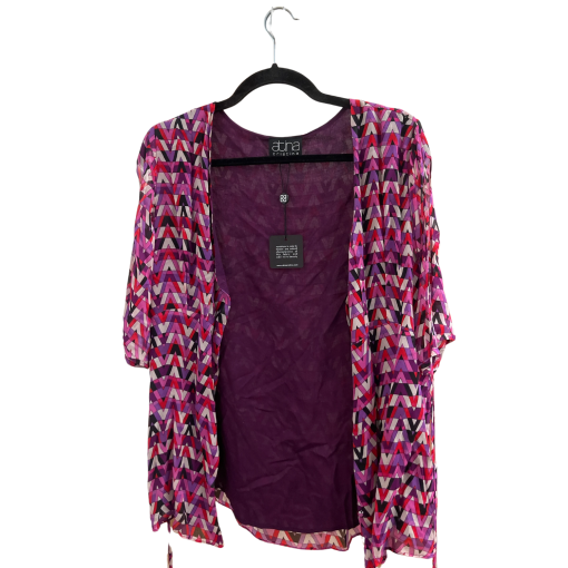 Atina Cristina Purple Geometric Cardigan Small - Women's Top