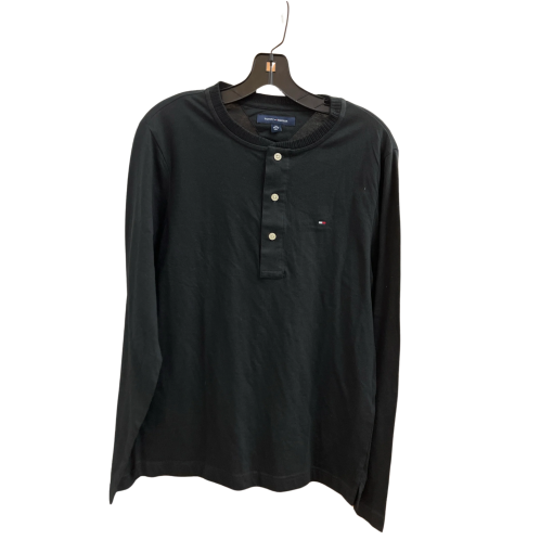 Tommy Hilfiger Black XS Henley Shirt - Men's Long Sleeve Top