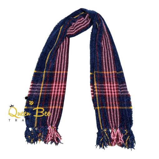 Charter Club Plaid Scarf Navy/Red 64x13 Women's Winter Wrap - Image 2