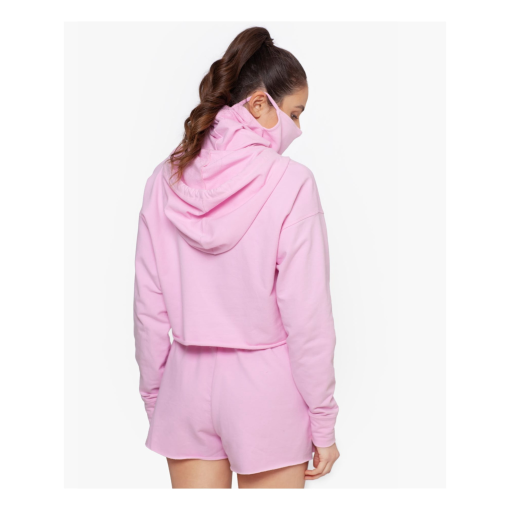 BAM Pink Crop Hoodie & Shorts Set - Women's Medium Loungewear - Image 2