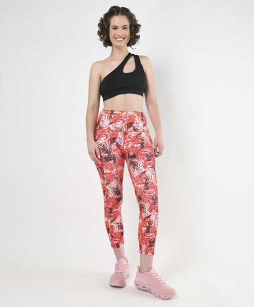 DKNY Sport Red Floral Capri Leggings - Medium - Women's Workout Pants