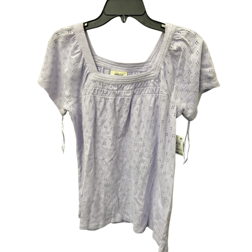 Style & Co Lilac Eyelet Top - Small - Square Neck Blouse