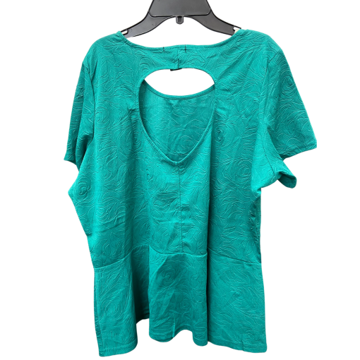 Just One Teal Peplum Top Plus Size 3X - Women's Blouse - Image 2