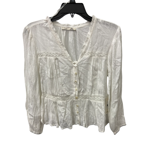 Dex White Blouse Size L - Women's Button Down Top