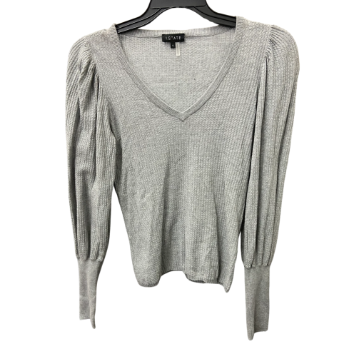 1.STATE Gray V-Neck Sweater Small - Women's Knit Top