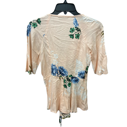 Dex Floral Wrap Top XS Peach Blouse for Women - Image 2