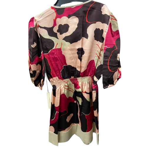 VERTIGO Paris Floral Print Blouse M Pink Brown Top - Image 2