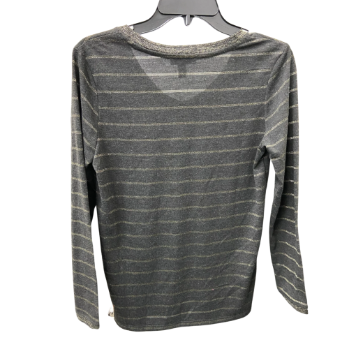 Tribal Gray Striped V-Neck Long Sleeve Top P/S - Women's Shirt - Image 2