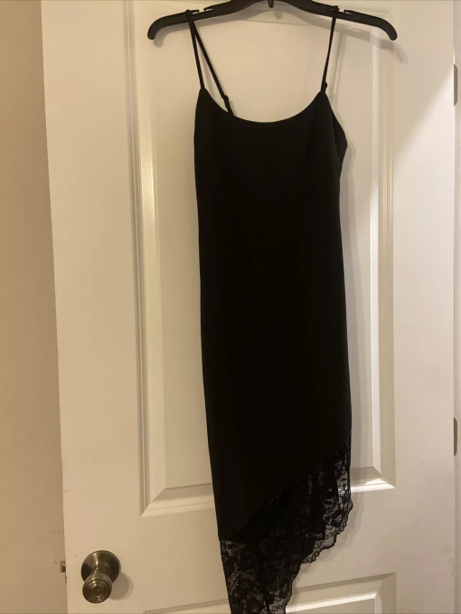 Black Lace Trim Slip Dress - Size S - Party Dress - Image 2