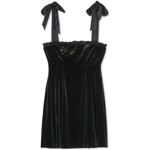 Danielle Bernstein Black Velvet Mini Dress - Party Dress - Size M