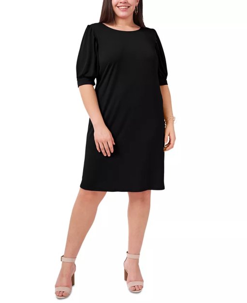 MSK Plus Black Puff Sleeve Dress - Plus Size Cocktail Dress