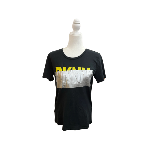 DKNY Women's Black Logo Tee Shirt - Size Small - Top