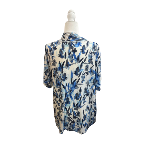 Blue Floral Wrap Top - Size S - Women's Blouse - Image 2