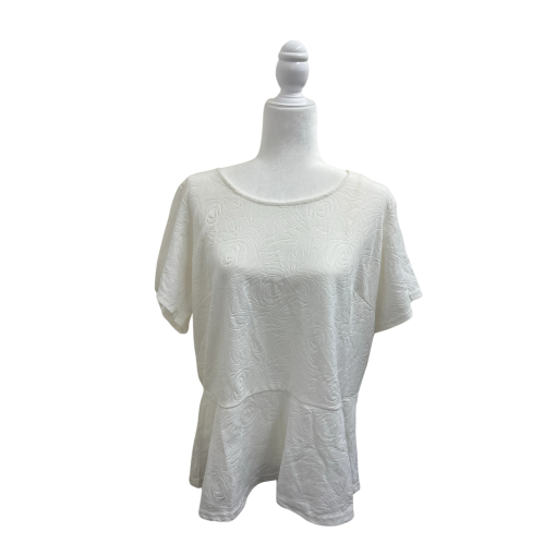 JUST ONE White Peplum Top 3X - Women's Plus Size Blouse