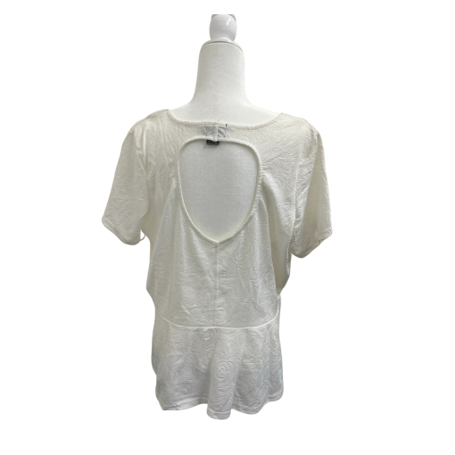 JUST ONE White Peplum Top 3X - Women's Plus Size Blouse - Image 2