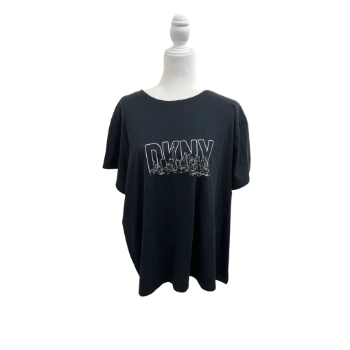 DKNY Black Graphic Tee Plus Size 2X - Women's T-Shirt