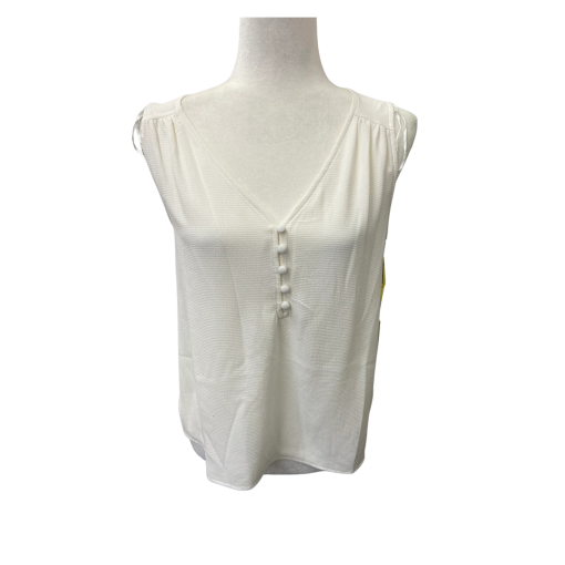 CeCe White Sleeveless Blouse Small - Women's Tops