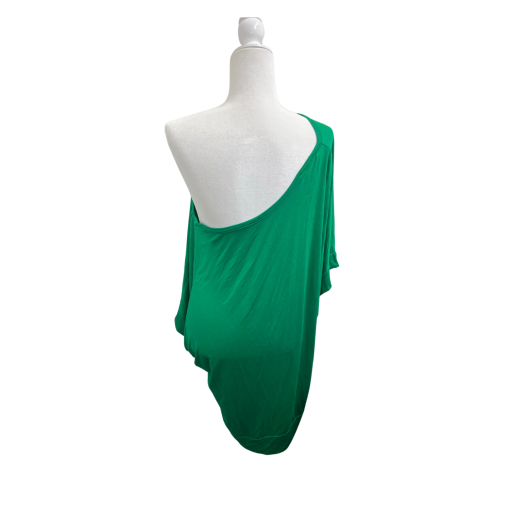 24Seven Green One Shoulder Top Plus Size Blouse - Image 2