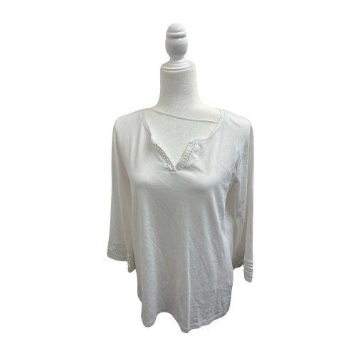 Karen Scott White 3/4 Sleeve Top - Size M - Women's Blouse