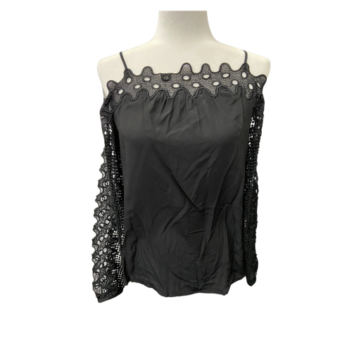 Chelsea And Walker Black Lace Top Size 2 - Women's Blouse