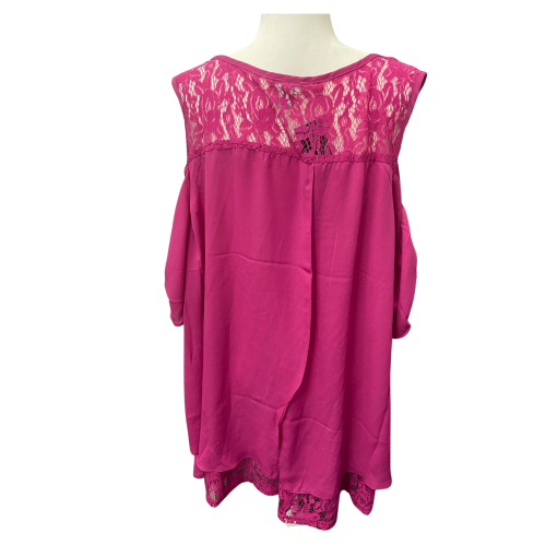 Avenue Plus Size Pink Lace Top 26/28 - Women's Blouse - Image 2