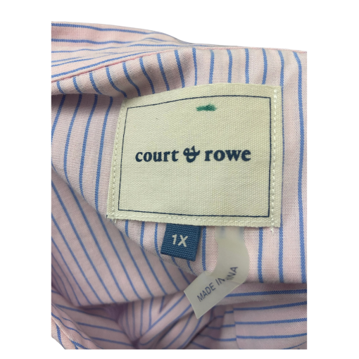 Court & Rowe Pink Striped Button Down Shirt 1X - Blouses - Image 3