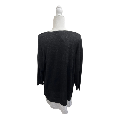 Calvin Klein Black V-Neck Sweater Plus Size 1X | Women's Top - Image 2