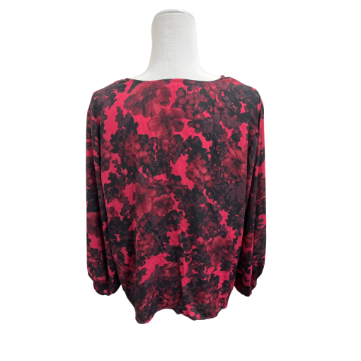 Vince Camuto Red Floral Blouse Plus Size 1X | Women's Top - Image 2