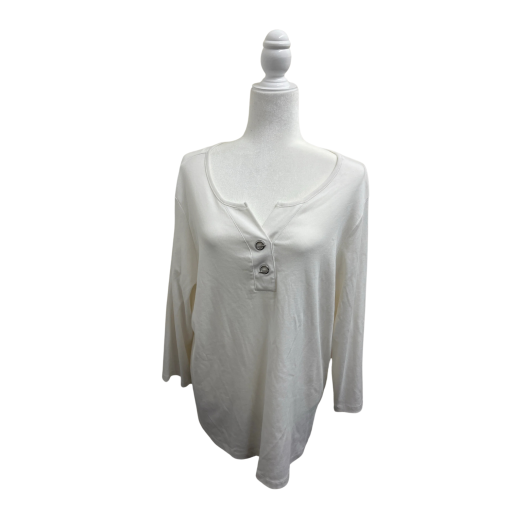 Karen Scott White Henley Top Plus Size 1X - Women's Shirts