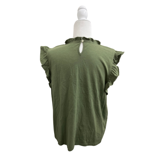 J.Crew Olive Green Smocked Top XL - Women's Blouse - Image 2