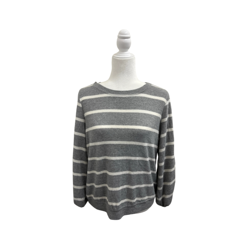 Vince Camuto Gray Striped Sweater - Size S - Women's Knit Top