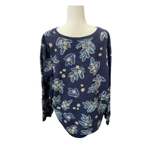 Karen Scott Navy Floral Print Sweatshirt 3X - Women's Tops - Image 2