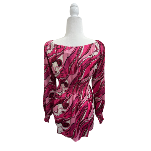 BCBGMAXAZRIA Pink Print Blouse Small - Women's Tops - Image 2