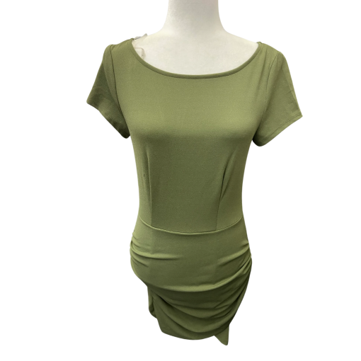 PLANET G??LD Olive Green Ruched Bodycon Dress - Party Dress