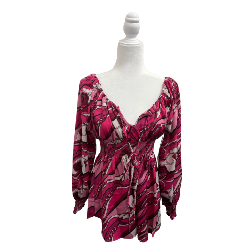 BCBGMAXAZRIA Pink Print Blouse XS - Women's Tops