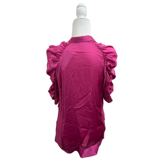 BCBGMAXAZRIA Fuchsia Satin Bomber Jacket - XL - Women's Outerwear - Image 2