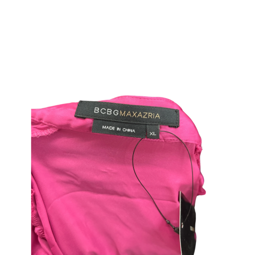 BCBGMAXAZRIA Fuchsia Satin Bomber Jacket - XL - Women's Outerwear - Image 3