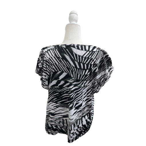 DKNY Black & White Print Top XL - Women's Blouse - Image 2