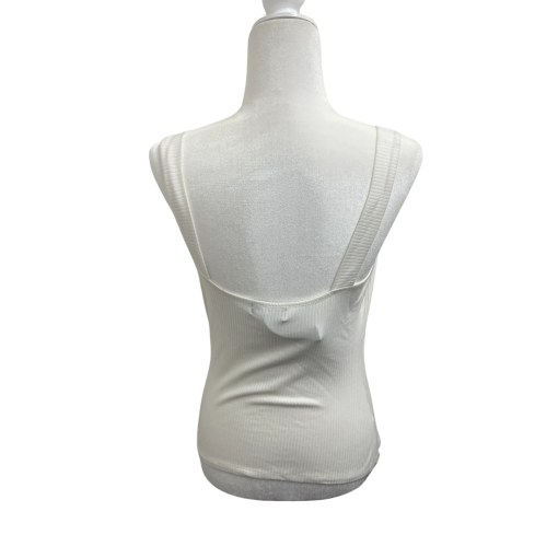 Kourt White Ribbed Tank Top - Women's XL - Square Neck Top - Image 2