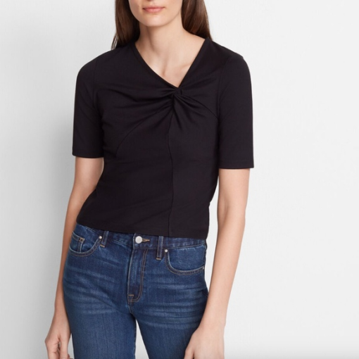 DKNY Black Twist Top XS - Women's Knitwear Blouse