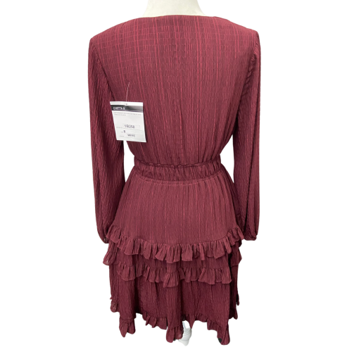 CHETTA Wine Ruffle Dress Size 8 - Women's Mini Dress - Image 2