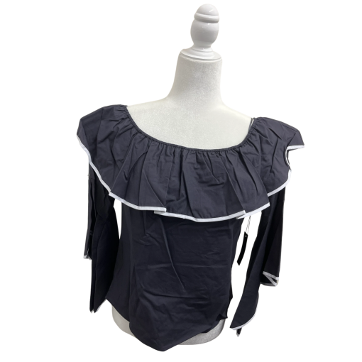 MaxSport Navy Ruffle Blouse XS - Women's Tops & Shirts