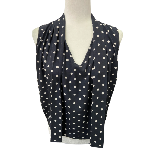 Tommy Hilfiger Black Polka Dot Sleeveless Top - No Size - Blouse