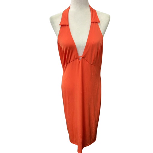 B-Darlin Orange Halter Dress XL | Cocktail Party Dress