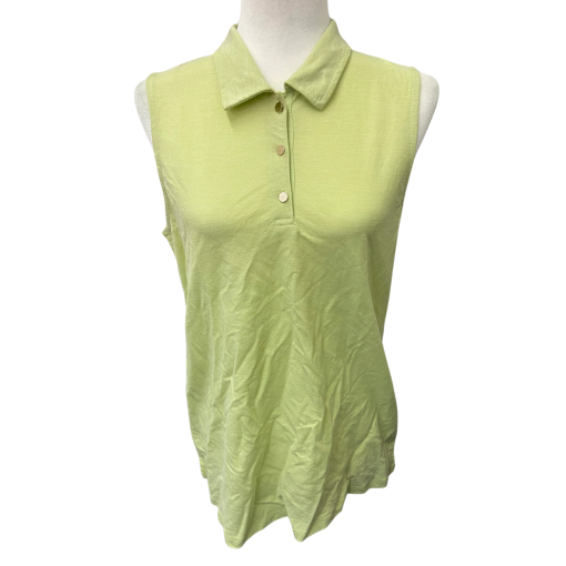 JONES New York Sleeveless Polo Shirt Green M - Women's Top