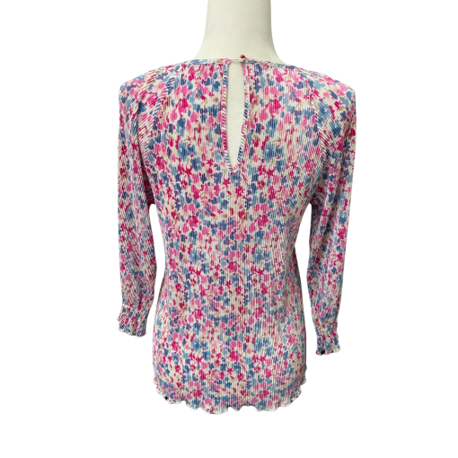 1State Floral Pleated Top - Pink Blue S - Women's Blouse - Image 2