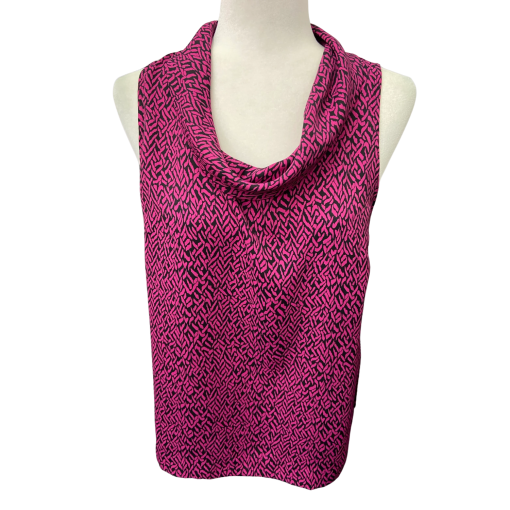 Vince Camuto Pink Black Cowl Neck Sleeveless Top Size S Blouse