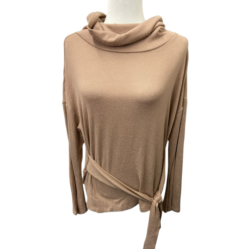 Andrew Marc Taupe Cowl Neck Sweater - Size L - Women's Top